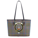 McIntyre Ancient Tartan Crest Leather Tote Bag
